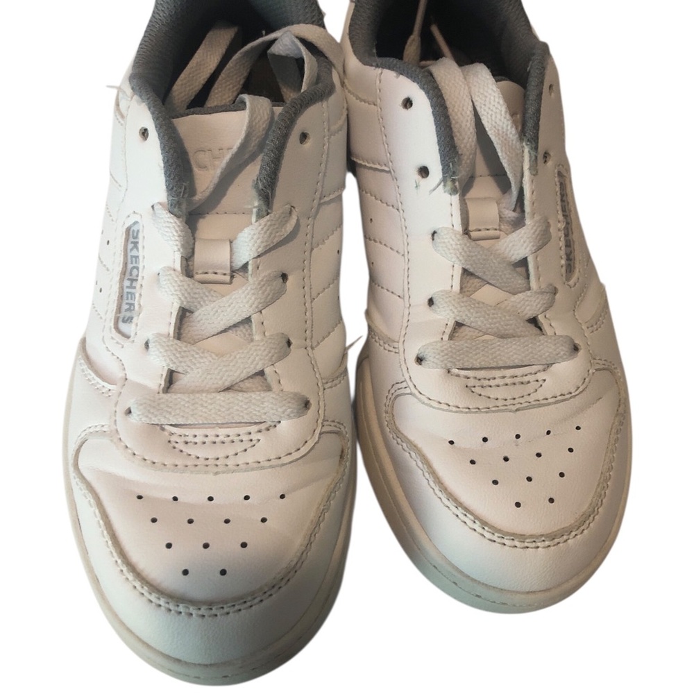 Skechers Kids White and Gray Low-Top Sneakers